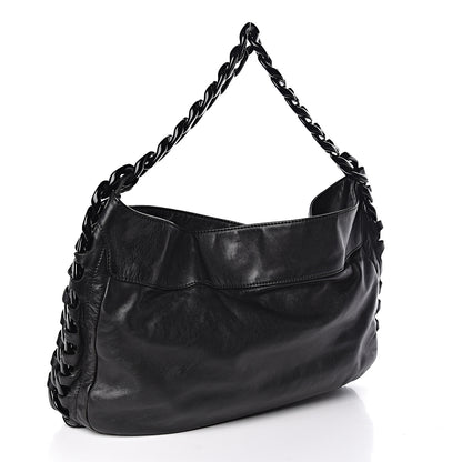 Chanel Calfskin Modern Chain Rhodoid Hobo Black 3 of 11