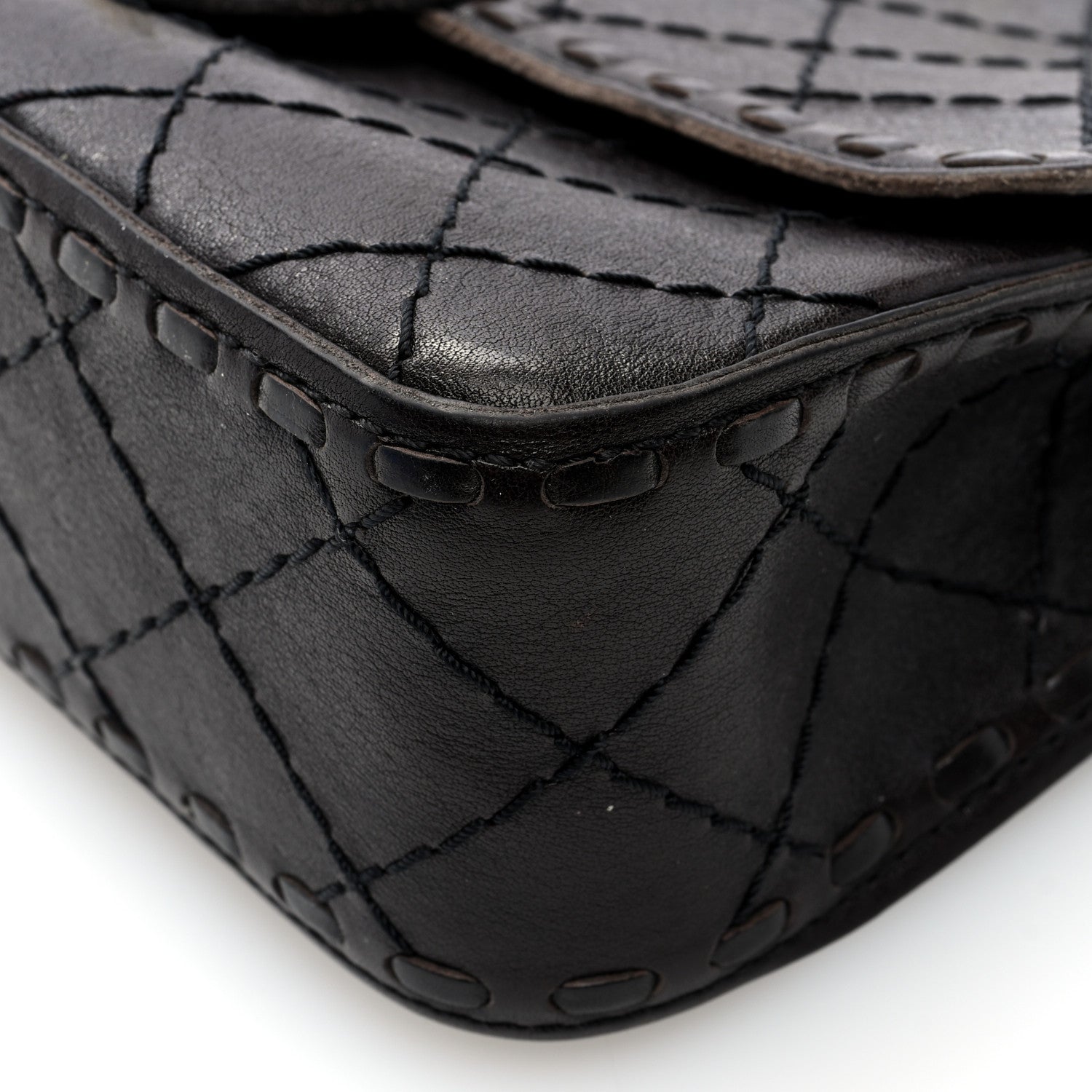 Chanel Calfskin Stitched Medium Vintage Single Flap Dark Brown 10 of 10