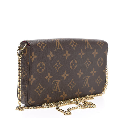 Louis Vuitton Monogram Pochette Felicie Chain Wallet Fuchsia 2 of 9