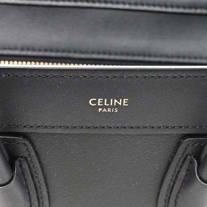 Celine Smooth Calfskin Nano Luggage Black 6 of 10