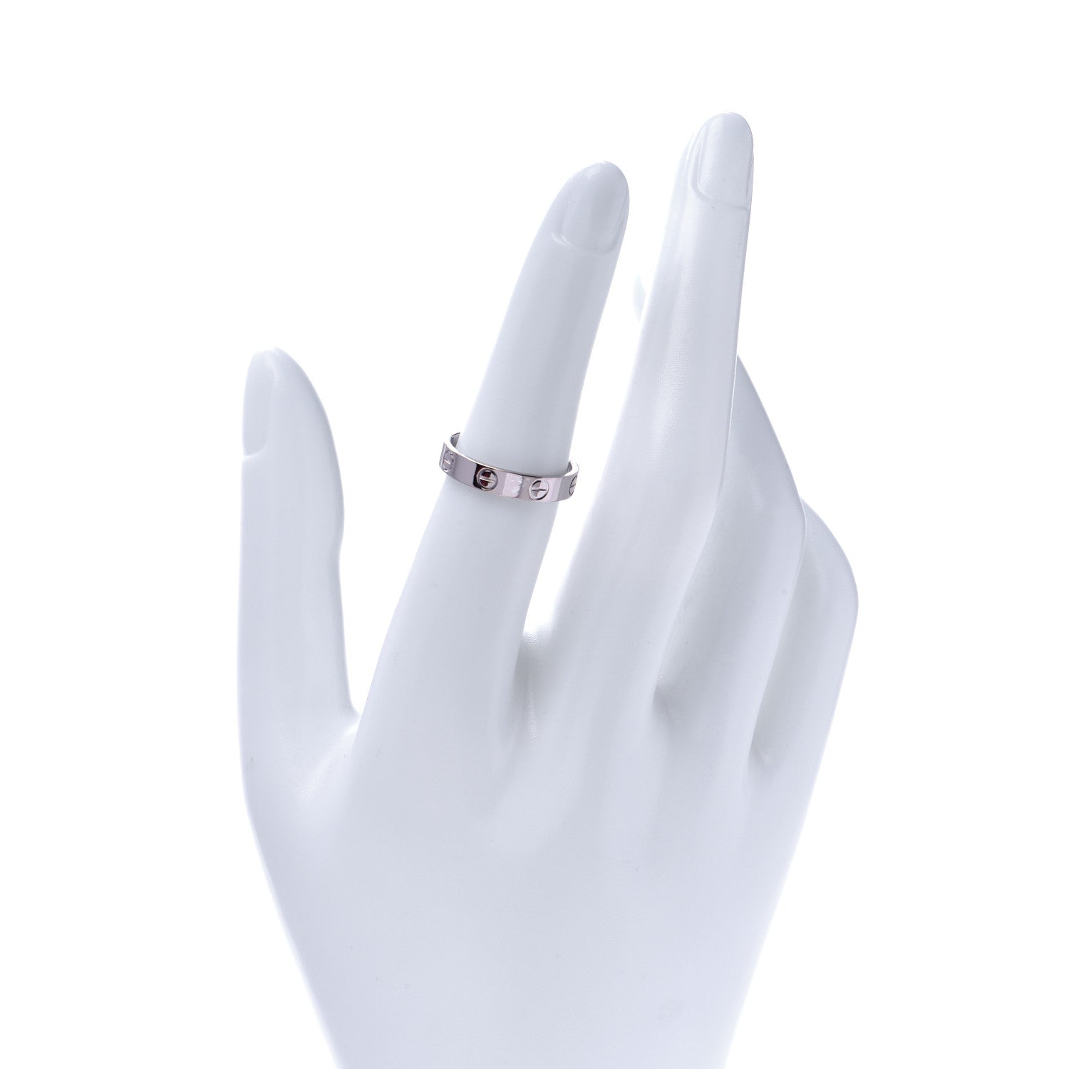 Cartier 18K White Gold 3.5mm LOVE Wedding Band Ring 52 6 2 of 8