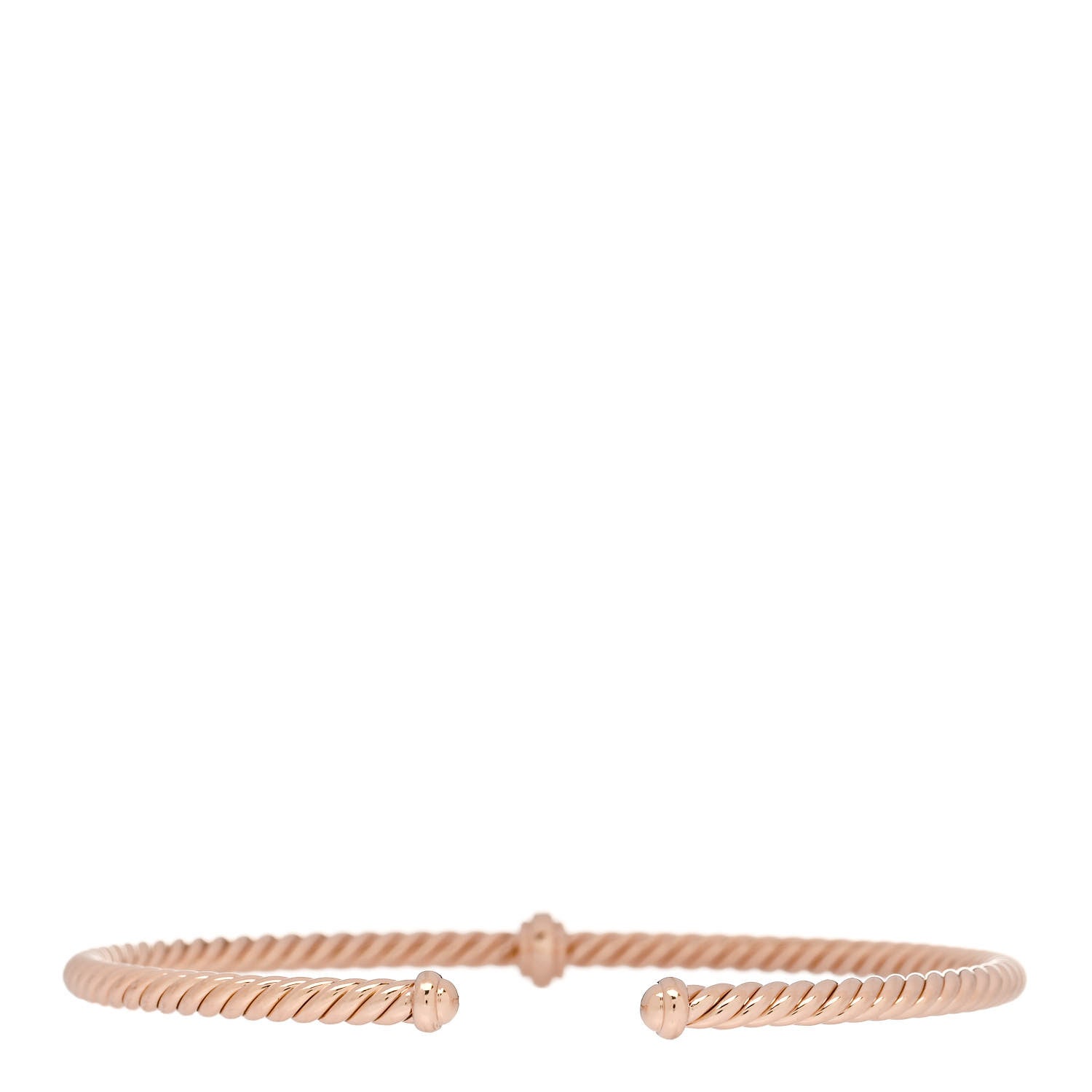 David Yurman 18K Rose Gold Diamond 3mm Renaissance Center Station Bracelet 2 of 4