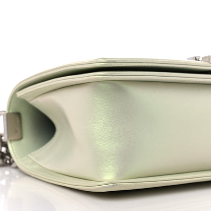Chanel Iridescent Lambskin Chevron Quilted Medium Boy Flap Green 8 of 10