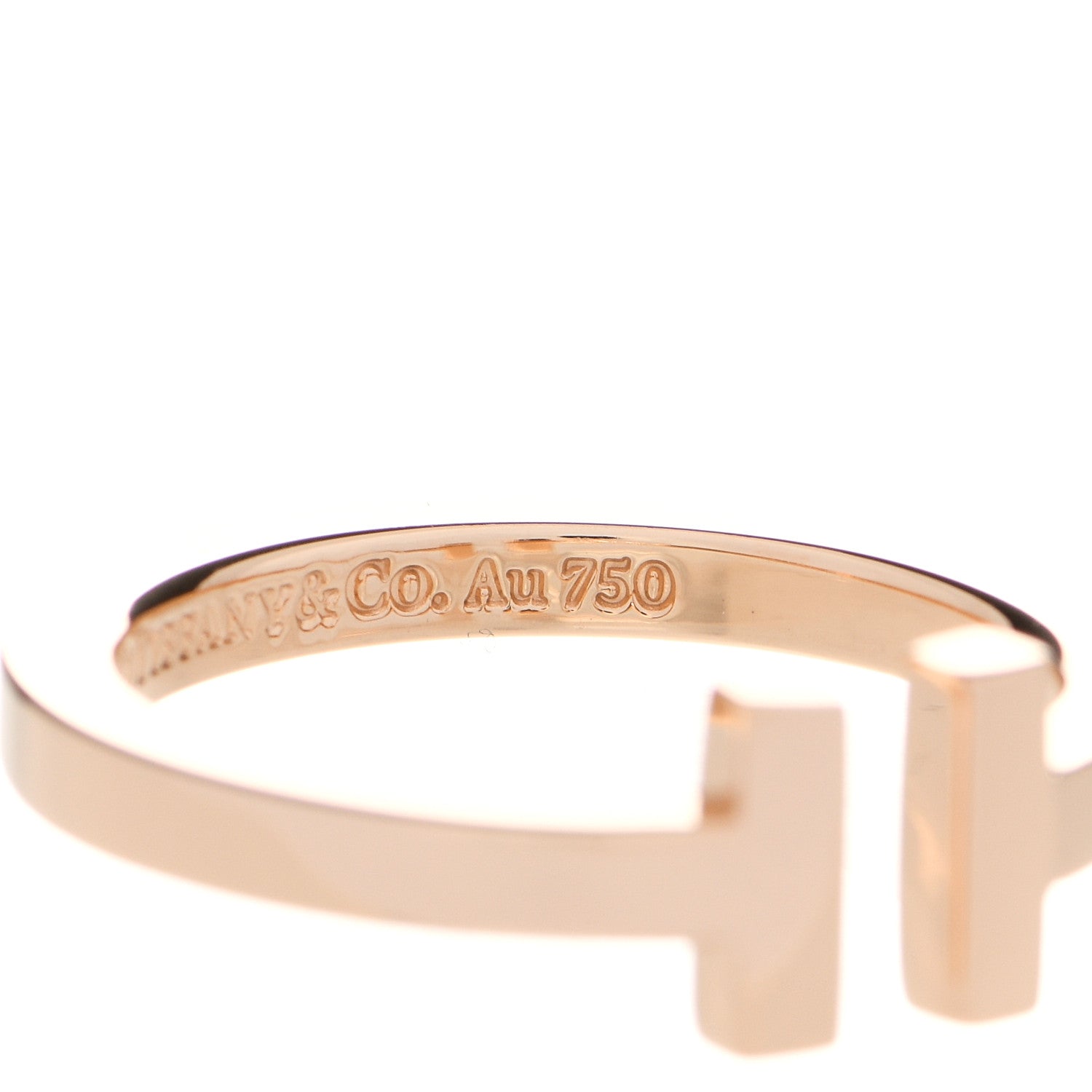 Tiffany 18K Rose Gold T Square Ring 60 9 5 of 6