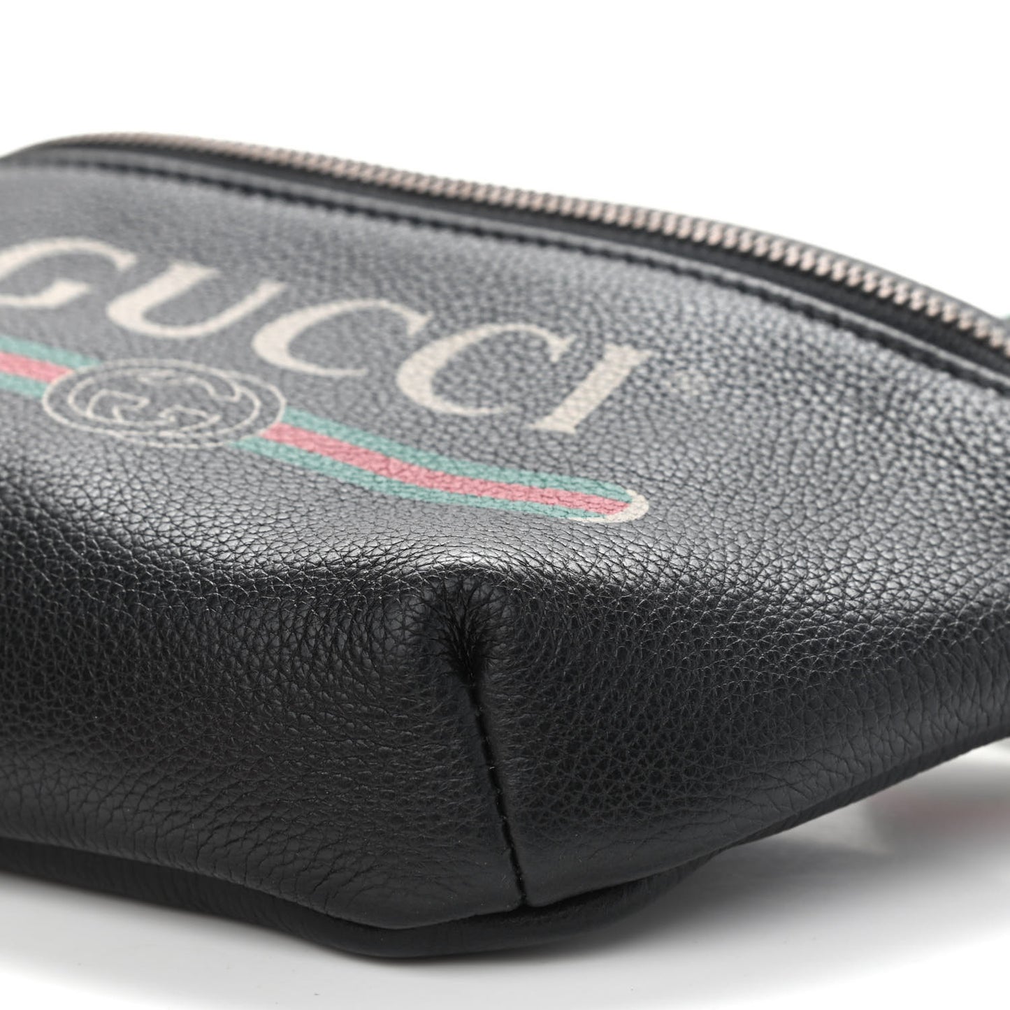 Grained Calfskin Small Logo Belt Bag Black
