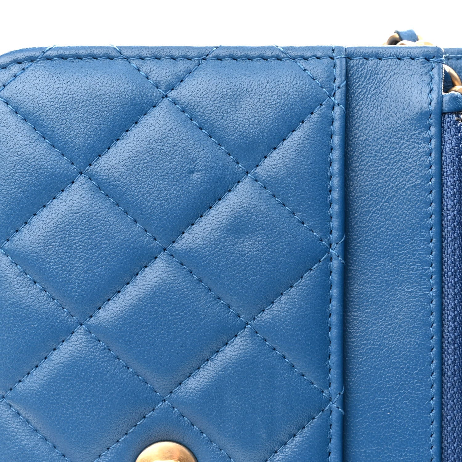 Chanel Lambskin Quilted CC Pearl Crush Wallet on Chain WOC Blue 15 of 16
