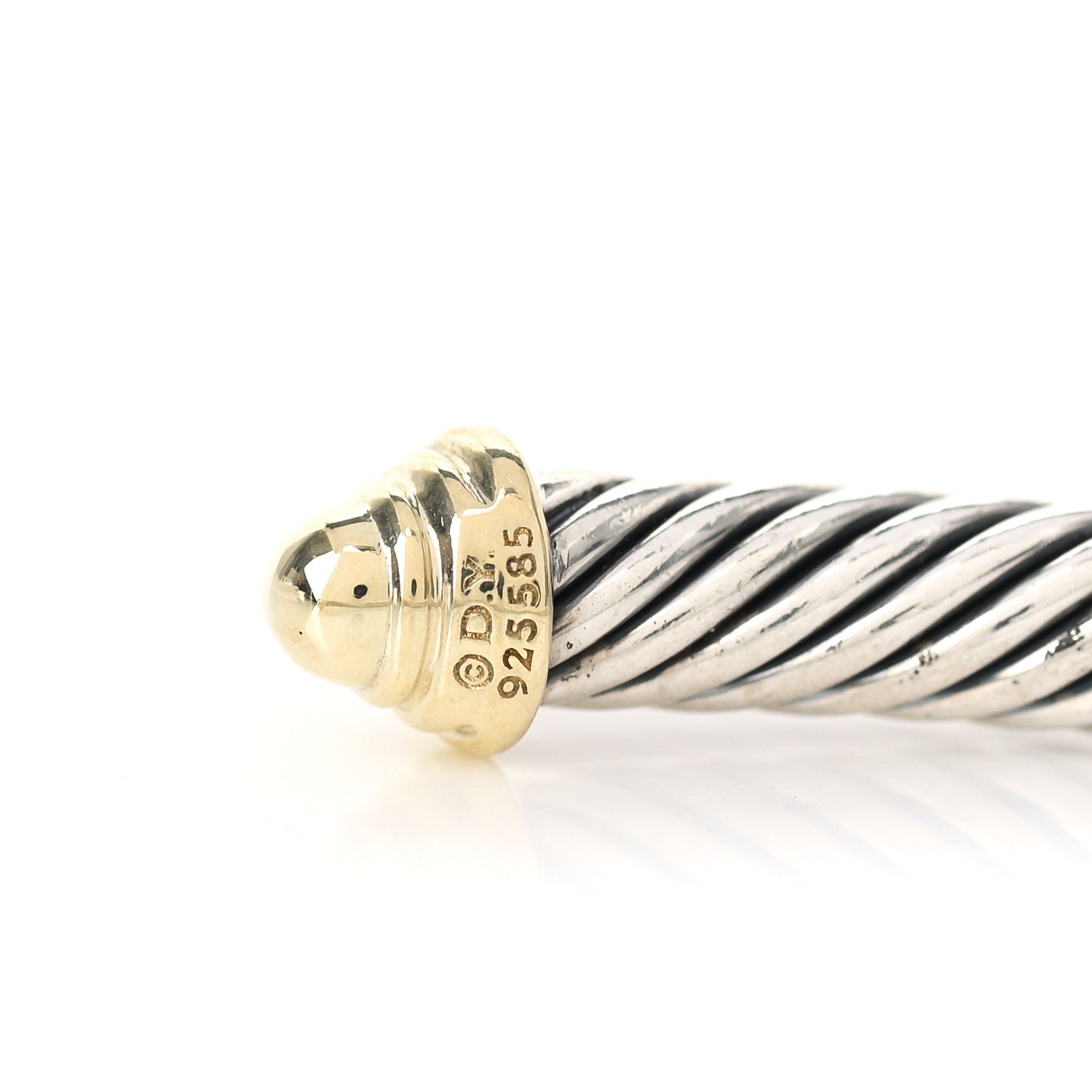 David Yurman Sterling Silver 14K Yellow Gold 5mm Cable Classics Bracelet 4 of 4