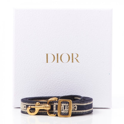 Christian Dior Canvas Embroidered Shoulder Strap Blue White 5 of 5