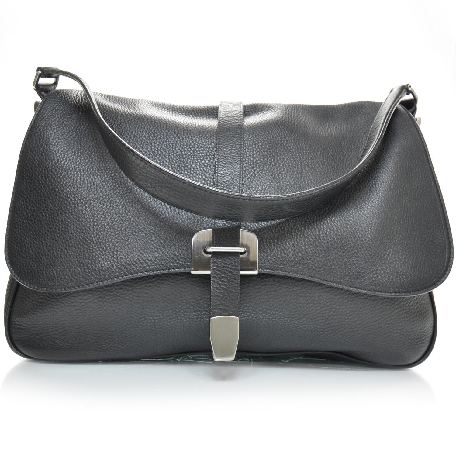 Prada Leather Large Shoulder Bag Nero Black 1 of 9