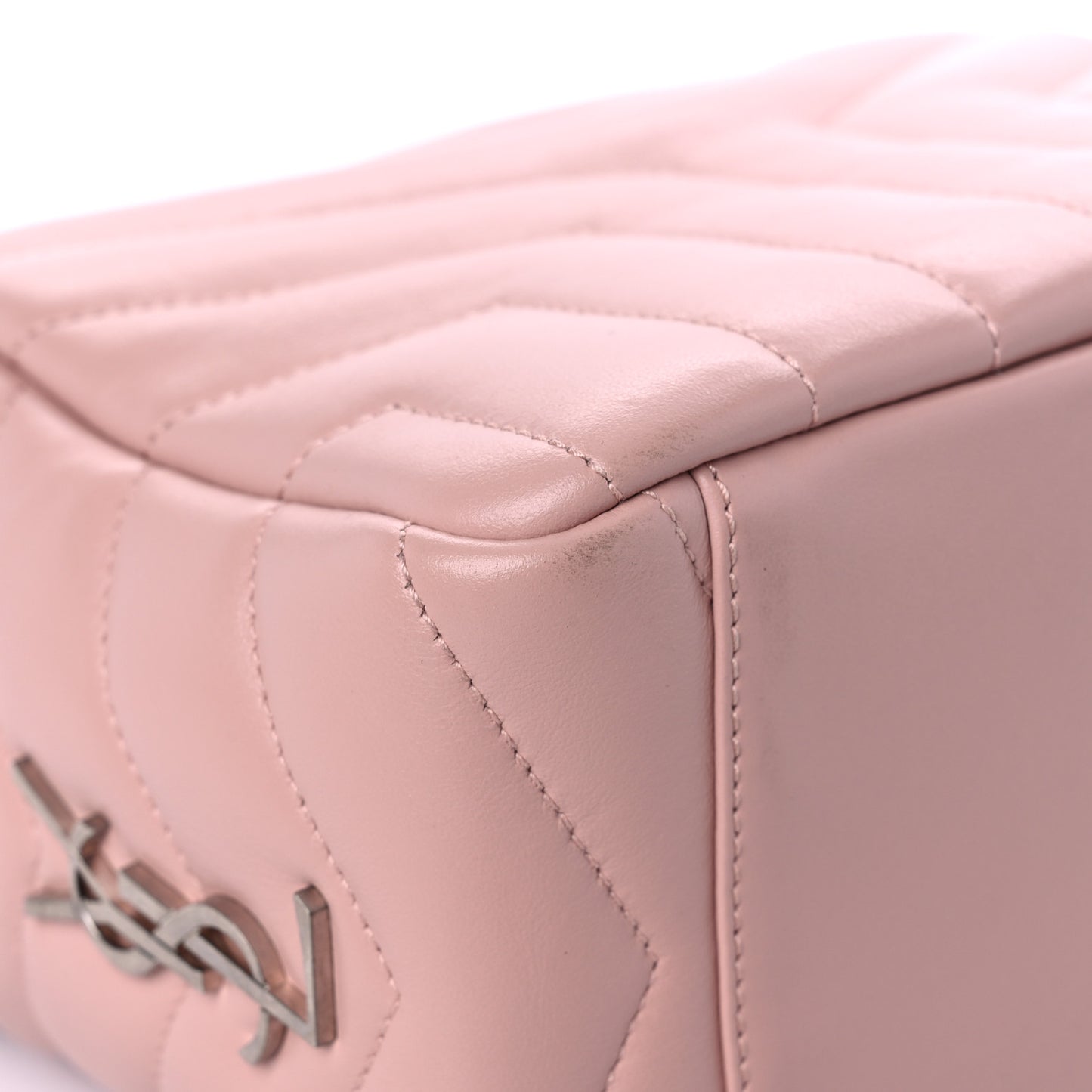 Calfskin Y Quilted Monogram Small Loulou Camera Pale Pink