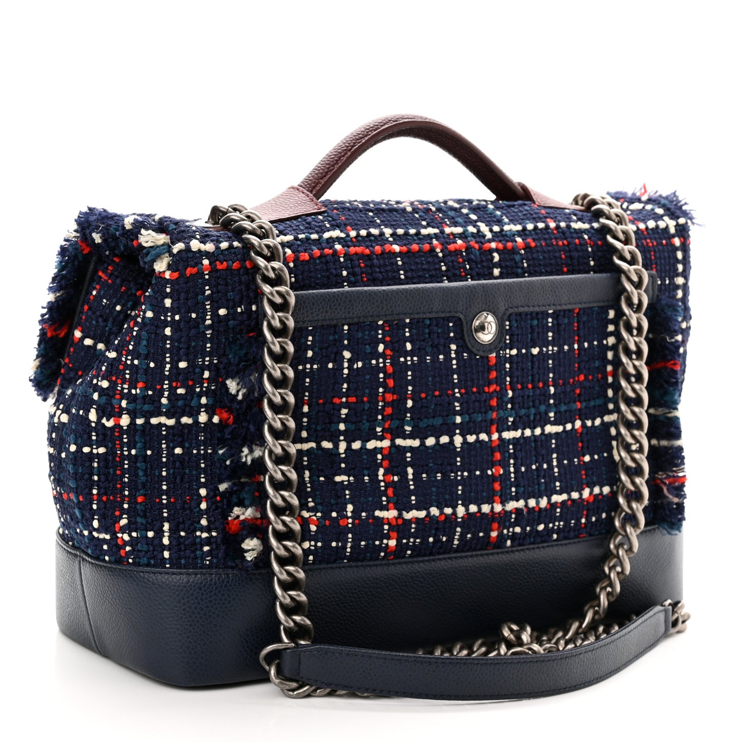 Tweed Trip Top Handle Flap Navy