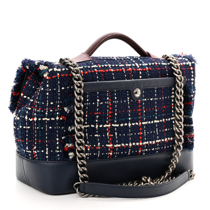 Chanel Tweed Trip Top Handle Flap Navy 2 of 10