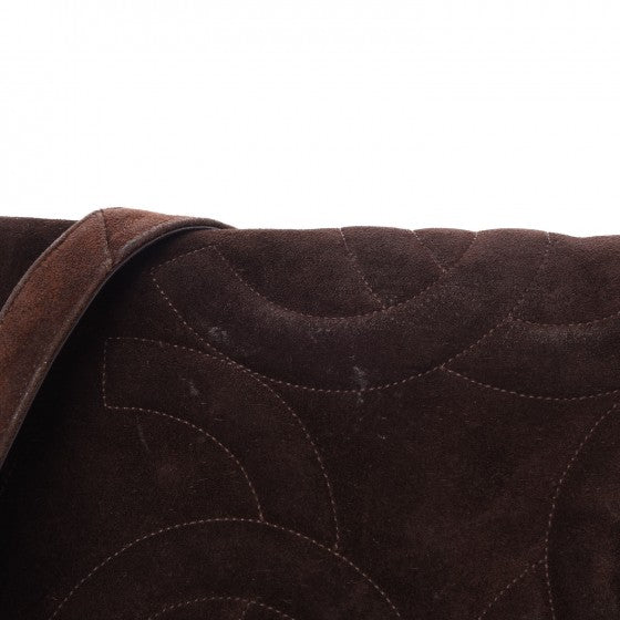 Suede CC Tassel Messenger Flap Bag Brown