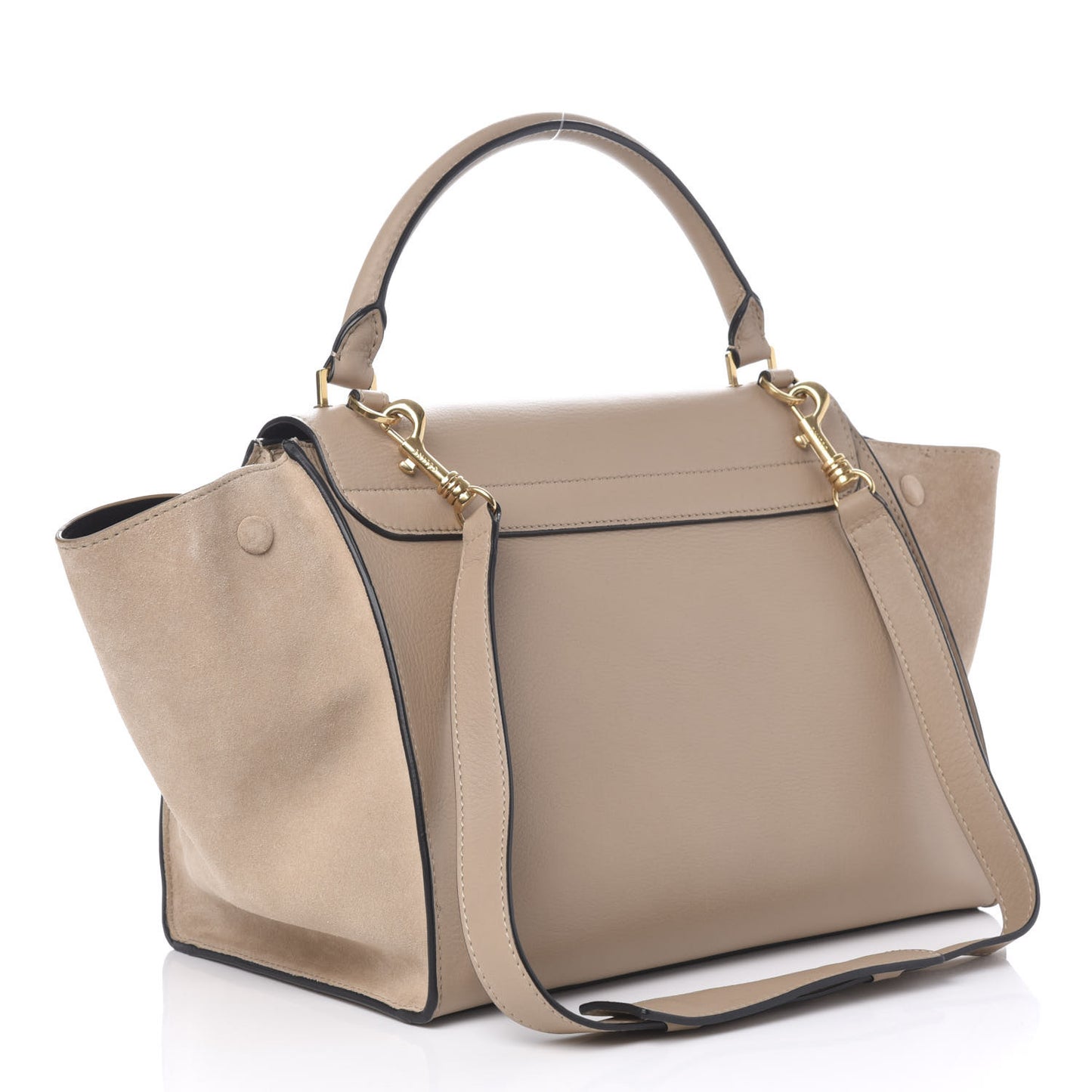 Smooth Calfskin Suede Medium Trapeze Sahara