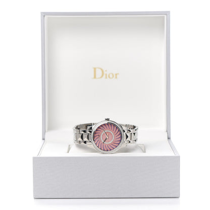 Christian Dior Stainless Steel Diamond Bezel 32mm Dior VIII Montaigne Quartz Watch Pink 6 of 6