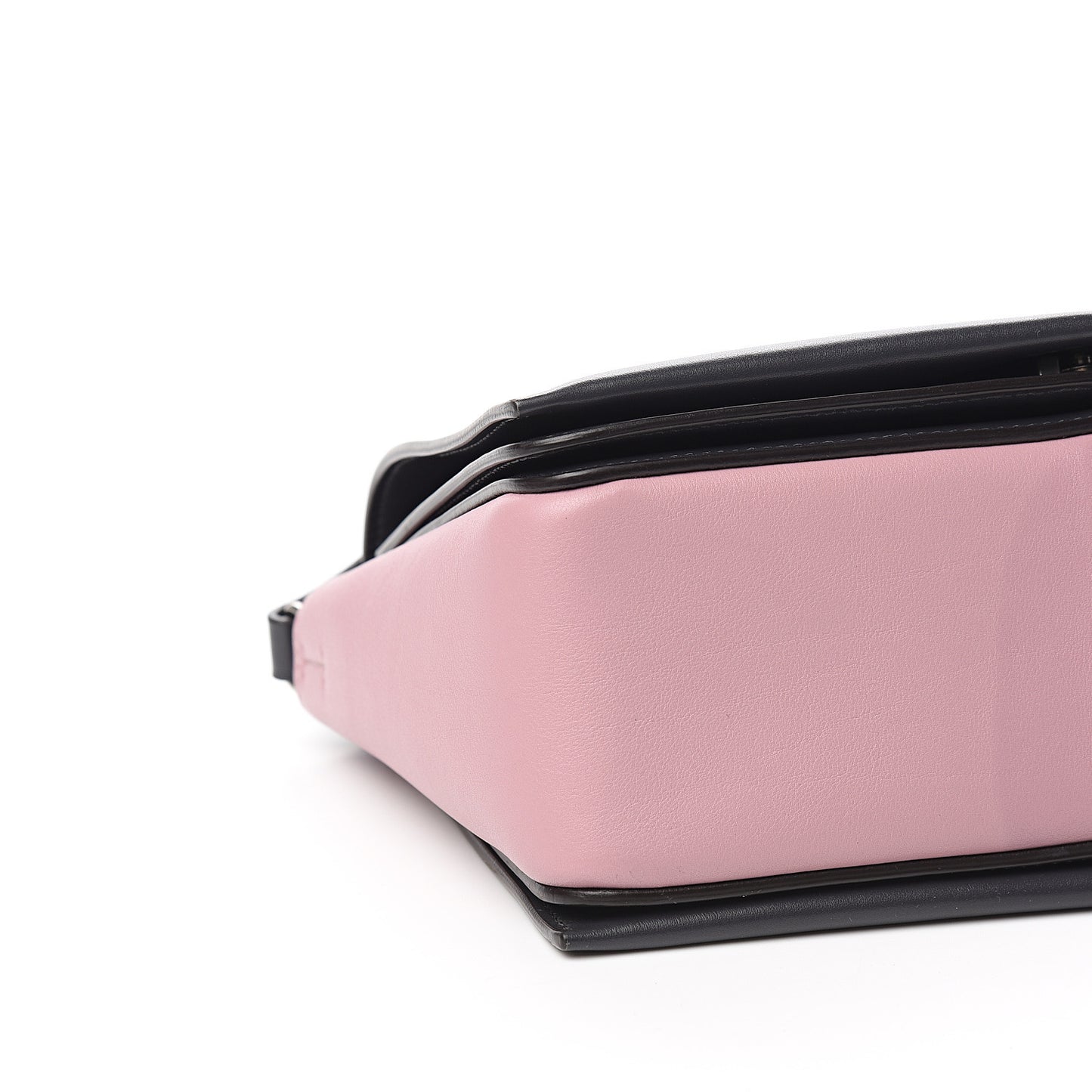 Shiny Smooth Calfskin Medium Frame Shoulder Bag Liquorice Antique Rose