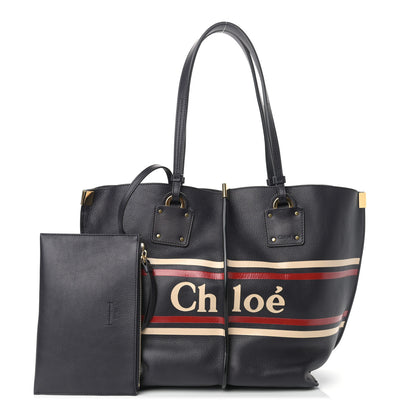 Chloe Smooth Calfskin Medium Vick Tote Full Blue 1 of 10
