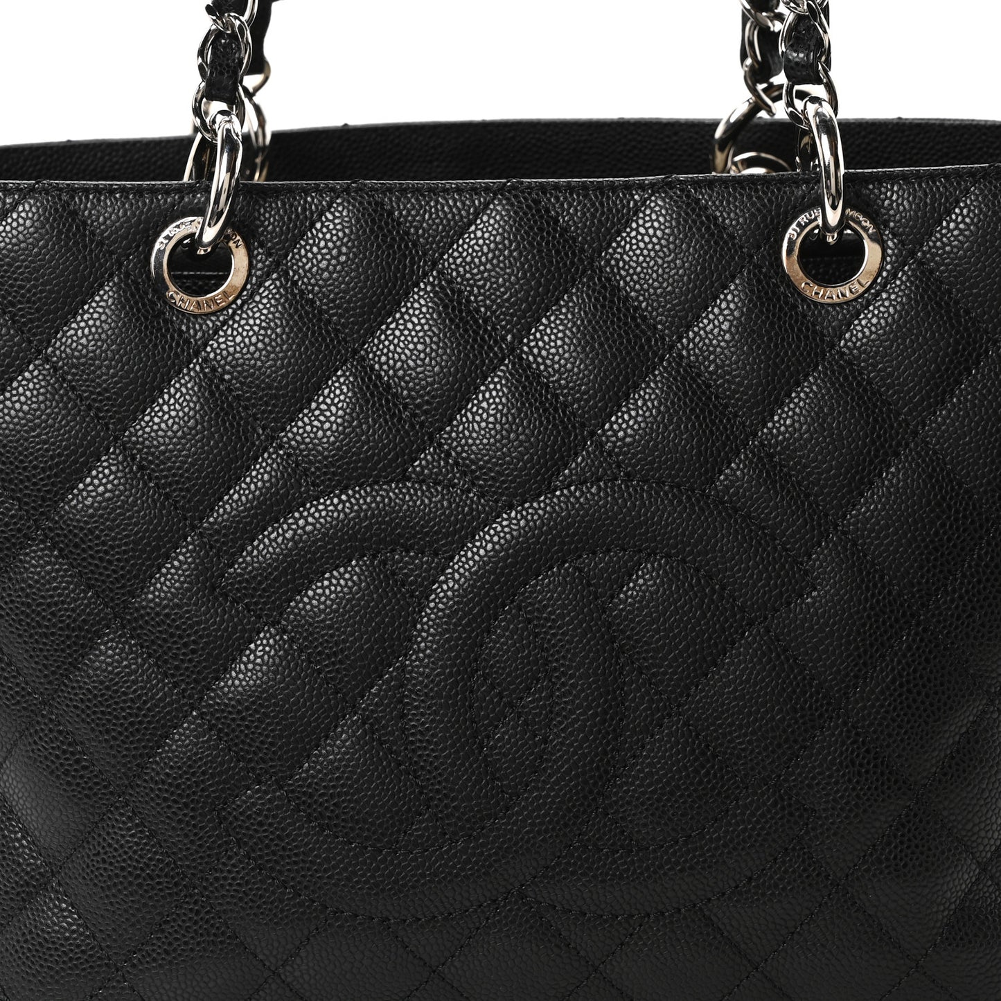 Caviar Quilted Grand Shopping Tote GST Black