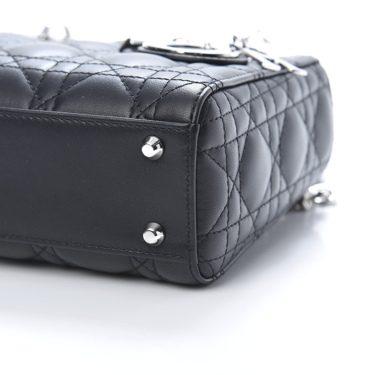 Christian Dior Lambskin Cannage Mini Lady Dior Black 10 of 11
