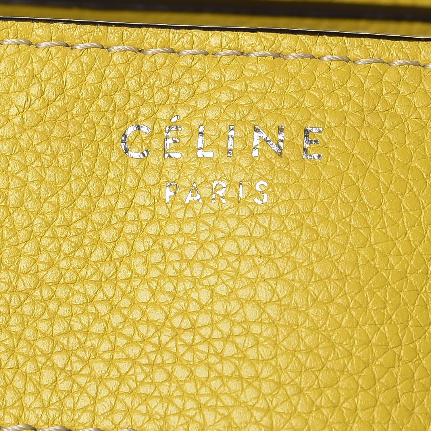 Celine Drummed Calfskin Mini Luggage Citron 12 of 18