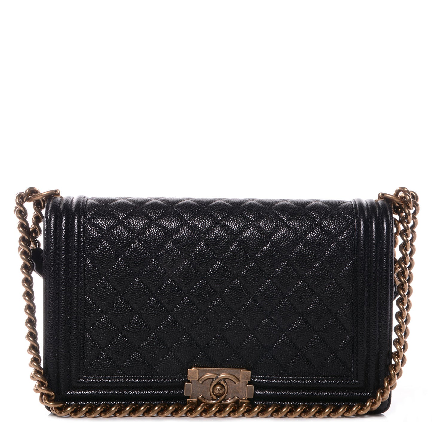 Caviar Medium Boy Flap Bag Black