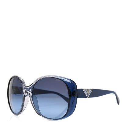 Prada Acetate Round Symbole Triangle Logo Sunglasses SPR 15O Blue 1 of 7