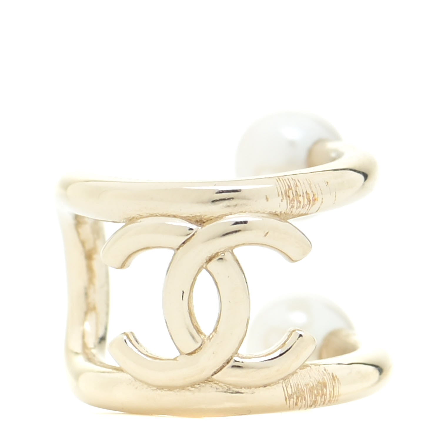 Chanel Pearl CC Single Ear Cuff Gold 1 of 5