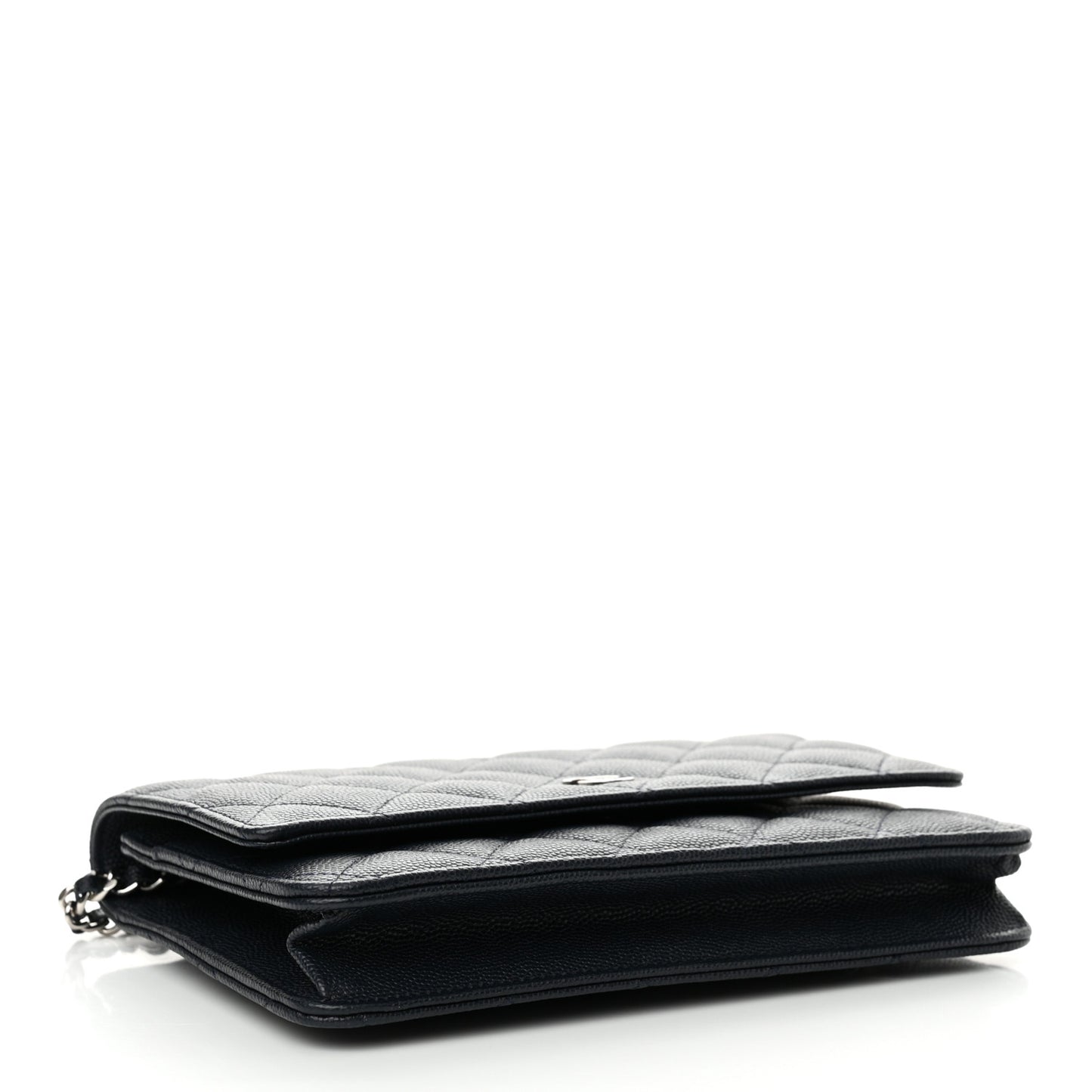 Caviar Quilted Wallet on Chain WOC Navy Blue