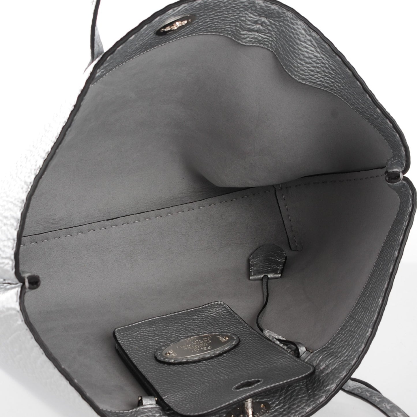 Cuoio Romano Lux Selleria Carla Shopping Tote Argento