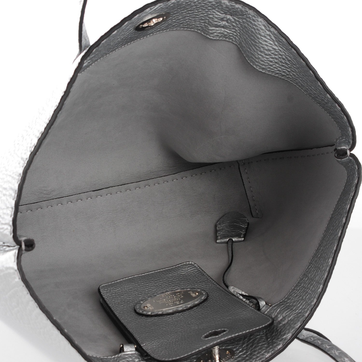Fendi Cuoio Romano Lux Selleria Carla Shopping Tote Argento 5 of 9