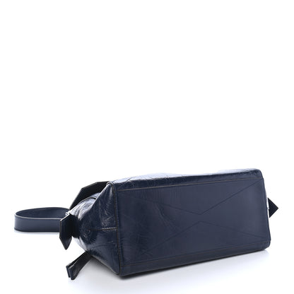 Givenchy Creased Patent Calfskin Medium ID Flap Navy Blue 4 of 9