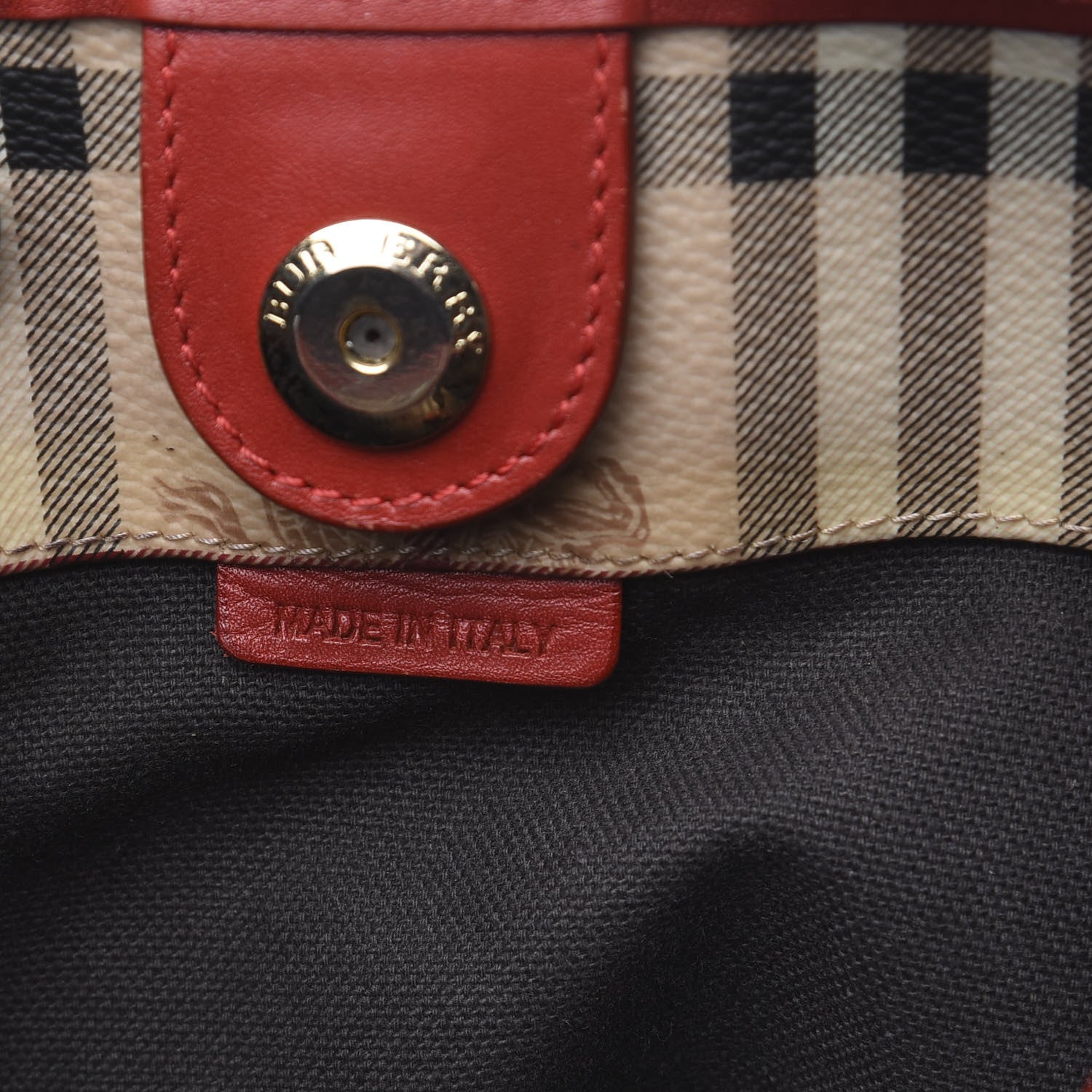 Burberry Haymarket Check Small Canterbury Tote Military Red 6 of 11