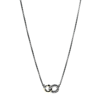David Yurman Sterling Silver 18K Yellow Gold Belmont Pendant Necklace 1 of 6