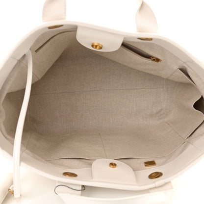 Chanel Calfskin Medium Deauville Tote White Multicolor 5 of 14