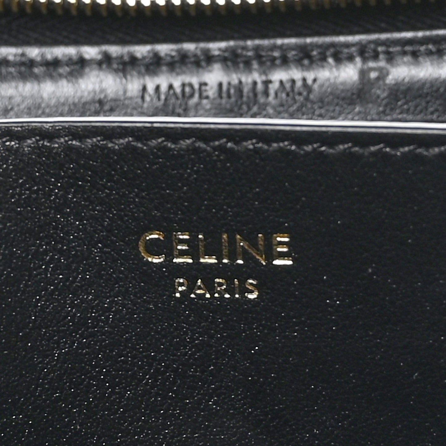 Calfskin Quilted C Charm Wallet Black