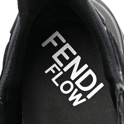 Fendi Calfskin Suede Snakeskin Mens Fendi Flow Low Top Sneakers 12 Asfalto Black Tabacco 7 of 9