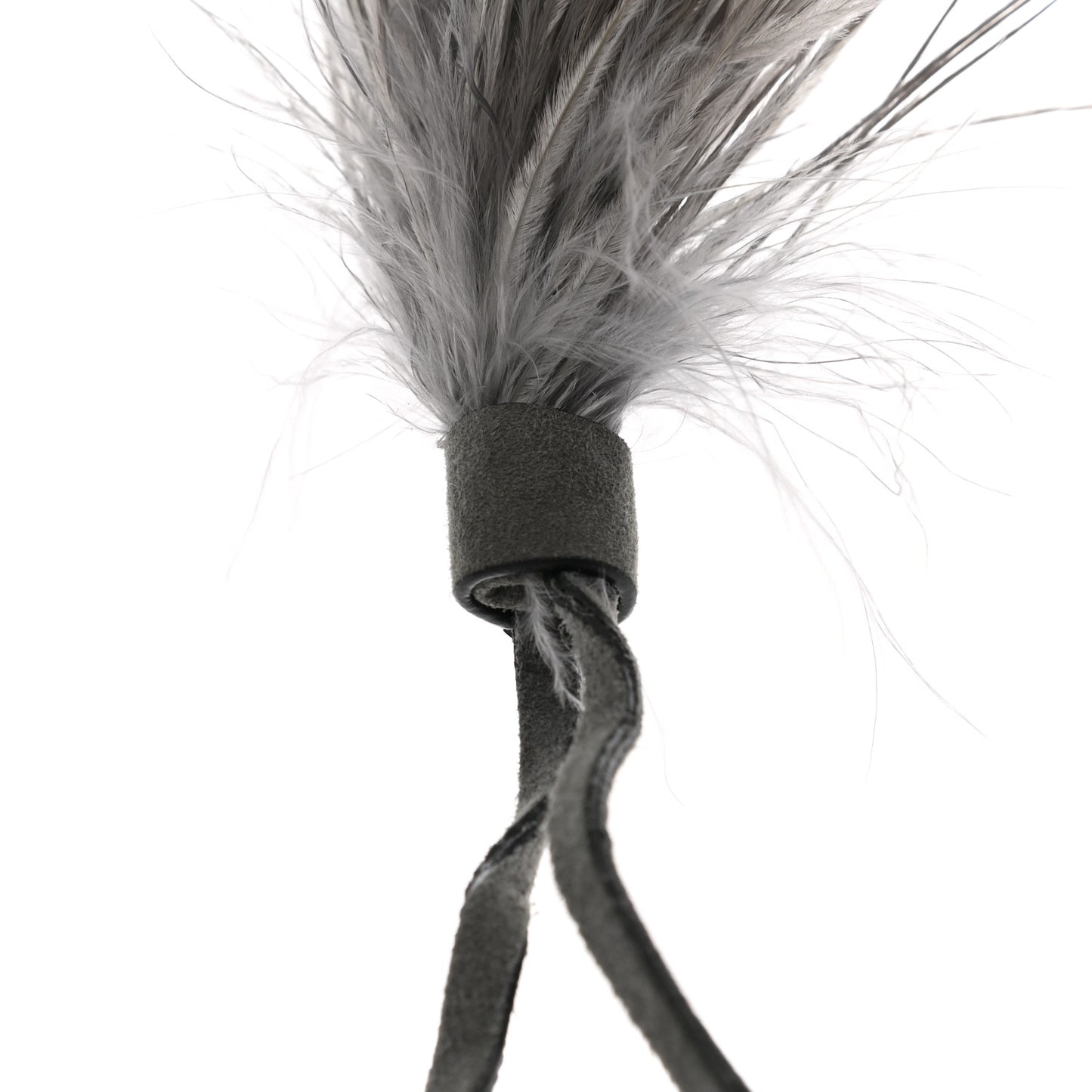 Marabou Feather Bag Strap Grey