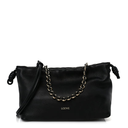 Loewe Mellow Nappa Medium Donut Chain Flamenco Knot Clutch Black 1 of 10