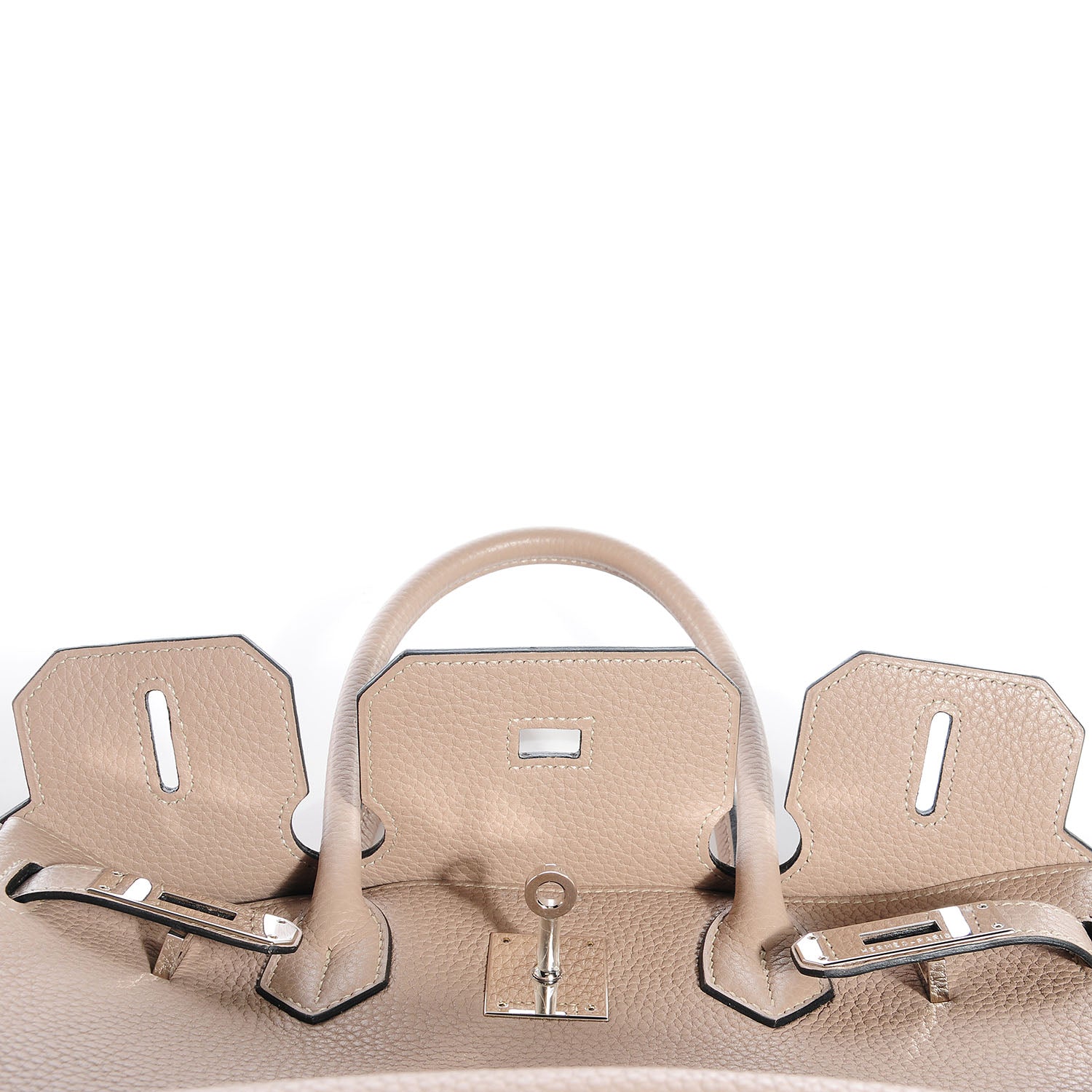 Hermes Taurillon Clemence Horseshoe Birkin 30 Gris Tourterelle and Black 25 of 28