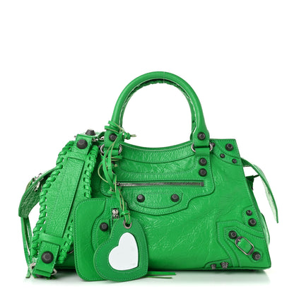 Balenciaga Agneau Arena Small Neo Cagole City Handbag  Vivid Green 3 of 11