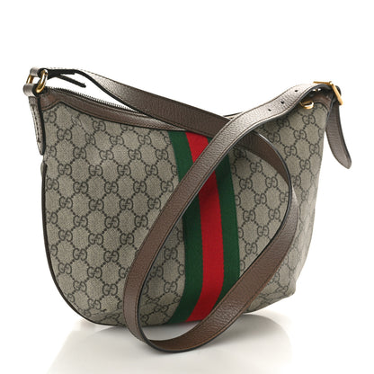 Gucci GG Supreme Monogram Web Small Ophidia Half Moon Hobo Brown 2 of 10