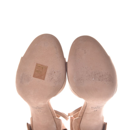 Valentino Garavani Suede Bow Ankle Strap Sandals 39 Camel Rose 7 of 19