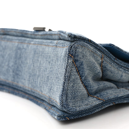 Balenciaga Washed Denim Quilted Small Crush Chain Bag Denim Blue 5 of 11