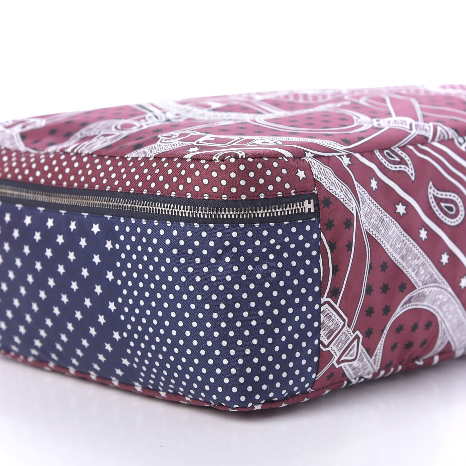 Hermes Silk Eperon d'Or Bandana Travelsilk PM Cube Bordeaux Bleu Marine 6 of 11