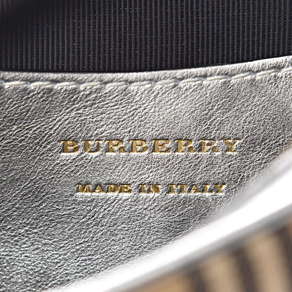 Burberry Metallic Smooth Calfskin 1983 Knight Check Link Bum Bag Silver 5 of 9
