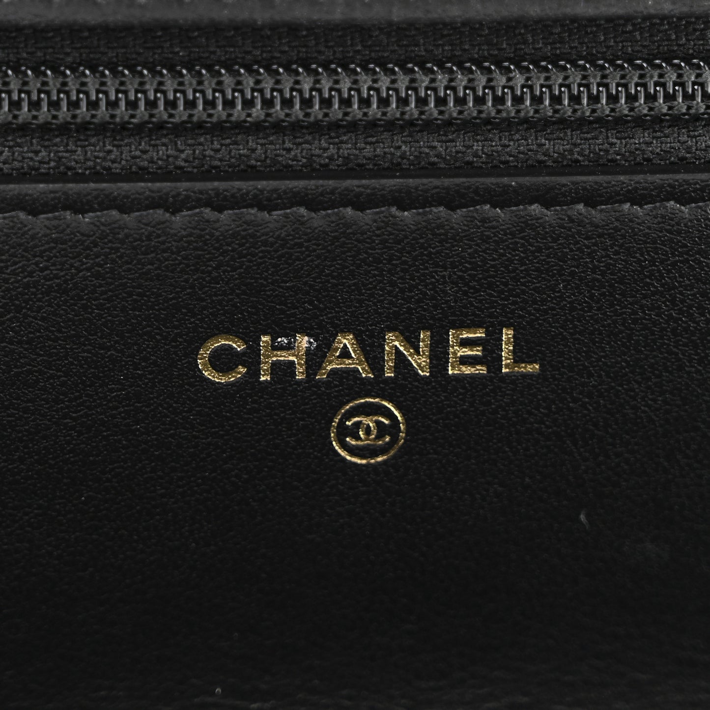 Shiny Crumpled Calfskin Quilted Chanel 19 Wallet On Chain WOC Black