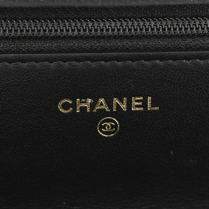 Chanel Shiny Crumpled Calfskin Quilted Chanel 19 Wallet On Chain WOC Black 6 of 11