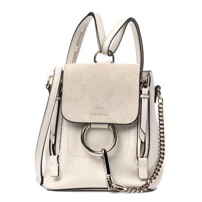 Chloe Suede Calfskin Small Faye Backpack Off White 1 of 4