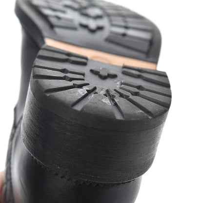 Chanel Calfskin Quilted Lace Up Combat Boots 37 Black 17 of 26