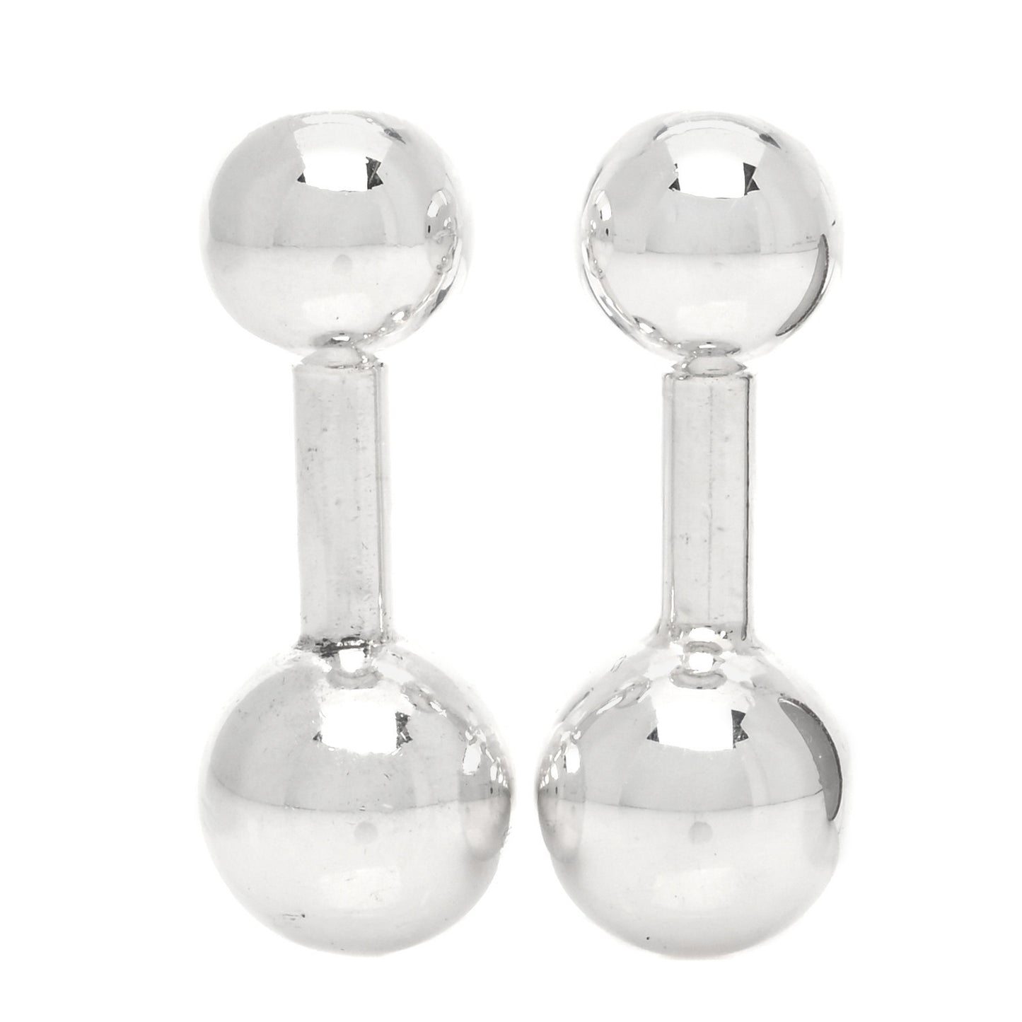 Sterling Silver Barbell Cufflinks